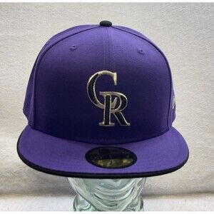 Colorado Rockies New Era 59Fifty Fitted Hat Men's 7 5/8 Purple Black Trim Cap